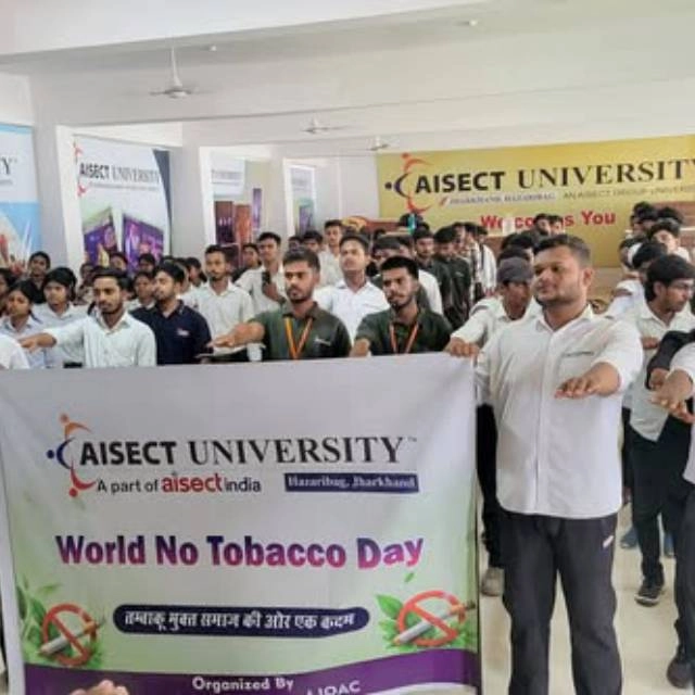 विश्व तंबाकू निषेध दिवस पर आईसेक्ट विश्वविद्यालय में जागरूकता रैली