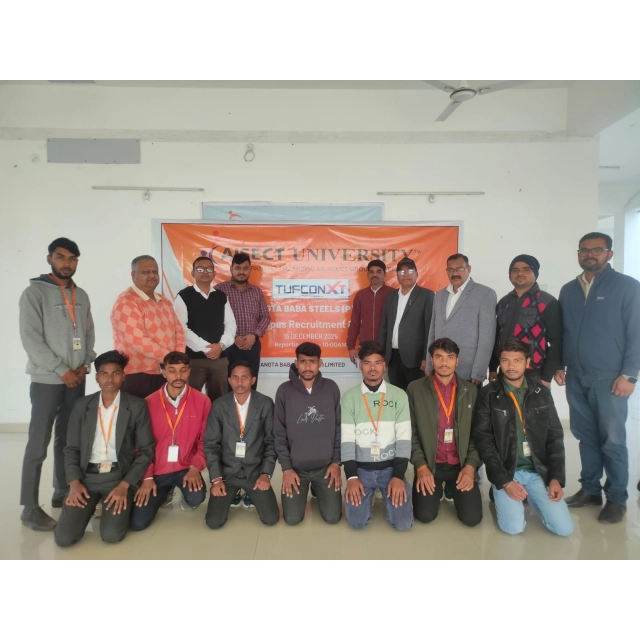 आईसेक्ट विश्वविद्यालय में सफल कैंपस प्लेसमेंट, टफकॉन एक्सटी कंपनी में 10 छात्र शॉर्टलिस्ट