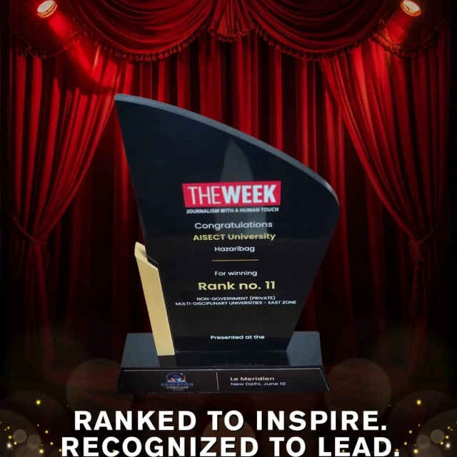 At The Week Education Conclave 2026, AISECT University, Hazaribag proudly secured Rank No. 11